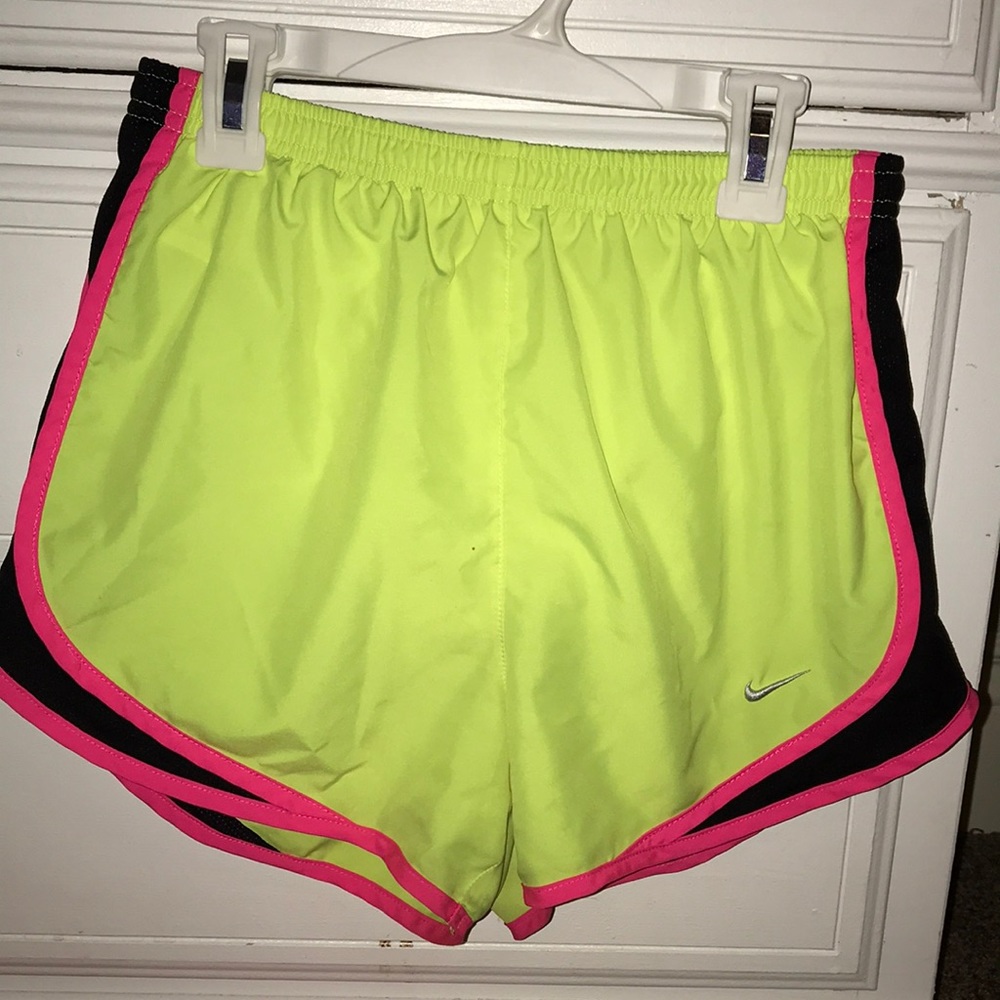 Nike neon yellow shorts